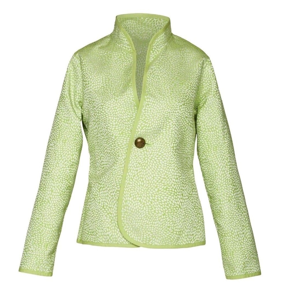 Trimdin Size Large White & Lime Green Florida‎ Collection Raised Texture Jacket